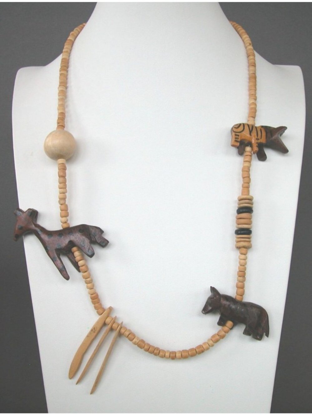 African Safari Statement Hand-Carved Wooden Animals